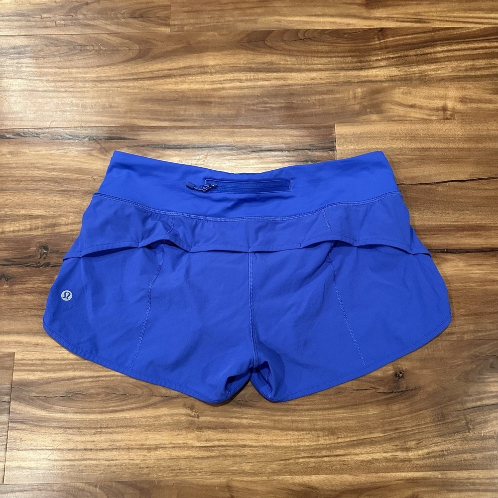 Lululemon Shorts Womens 6 Blue 2.5 Inseam Running Lined Elastic Waist Pockets